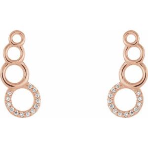 14K Rose Gold .06 CTW Natural Diamond Geometric Ear Climbers – image 2
