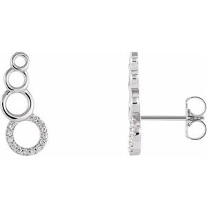 Platinum .06 CTW Natural Diamond Geometric Ear Climbers