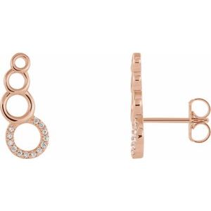 14K Rose Gold .06 CTW Natural Diamond Geometric Ear Climbers
