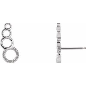 Platinum Right Accented Geometric Ear Climber Mounting