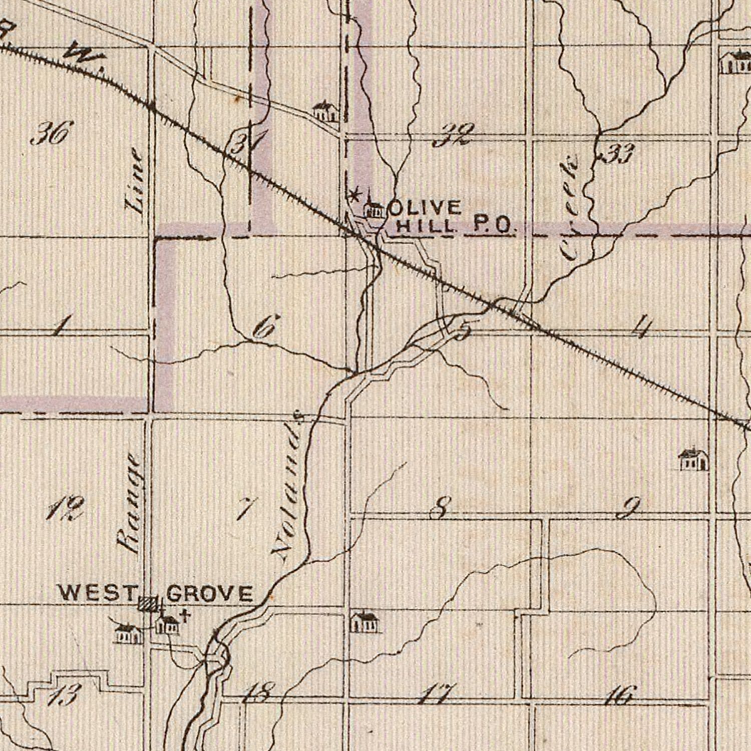 Vintage Map of Wayne County, Indiana 1876