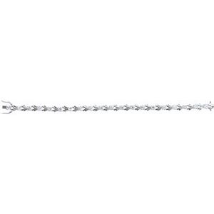 Sterling Silver  Imitation White Cubic Zirconia Line 7 1/2" Bracelet – image 3