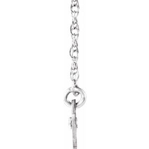 14K White Gold Imitation Blue Sapphire Script Single Name 18" Necklace