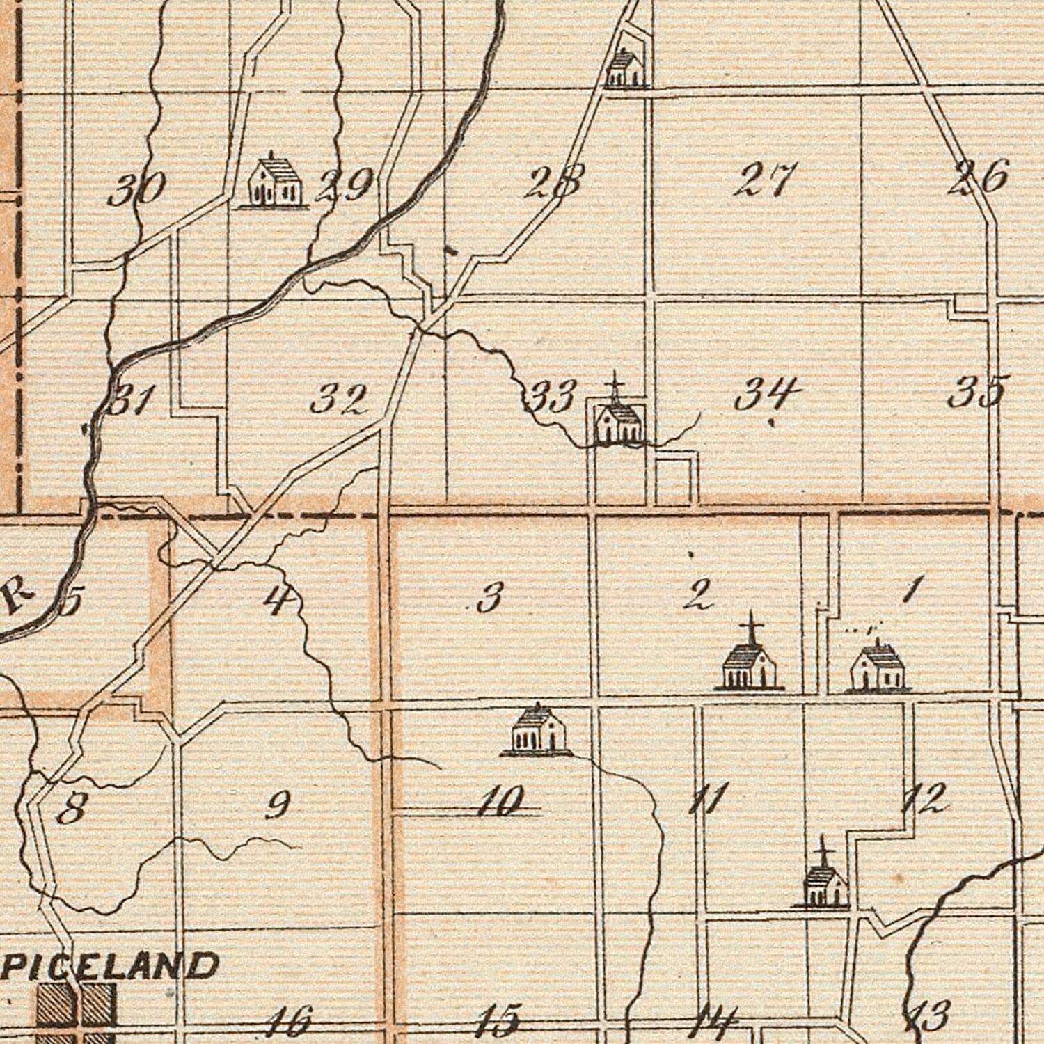Vintage Map of Henry County, Indiana 1876