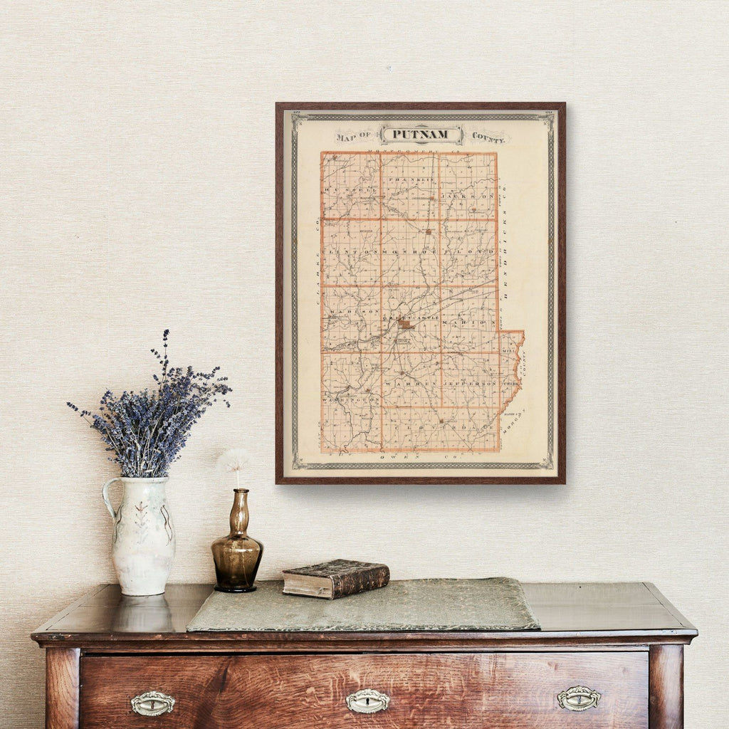 Vintage Map of Putnam County, Indiana 1876