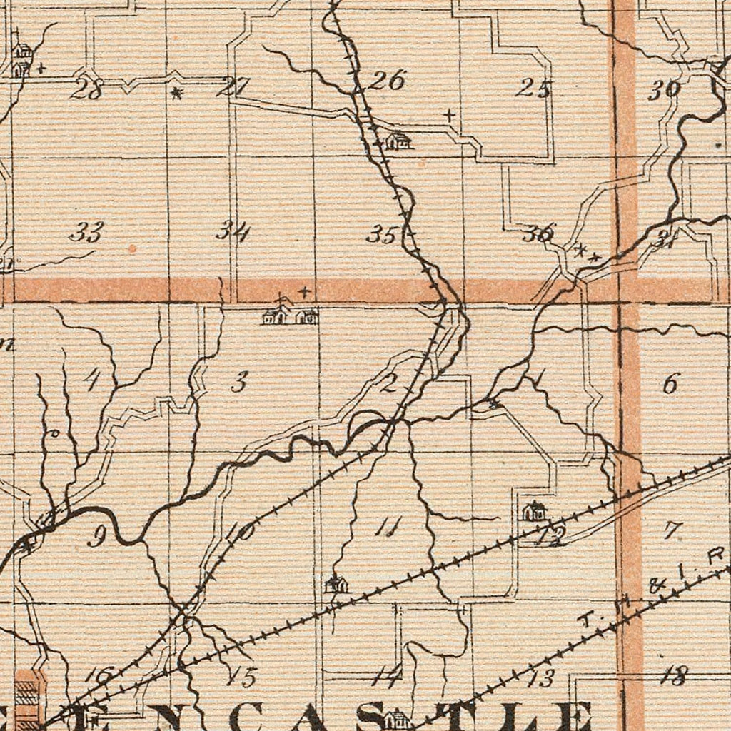 Vintage Map of Putnam County, Indiana 1876