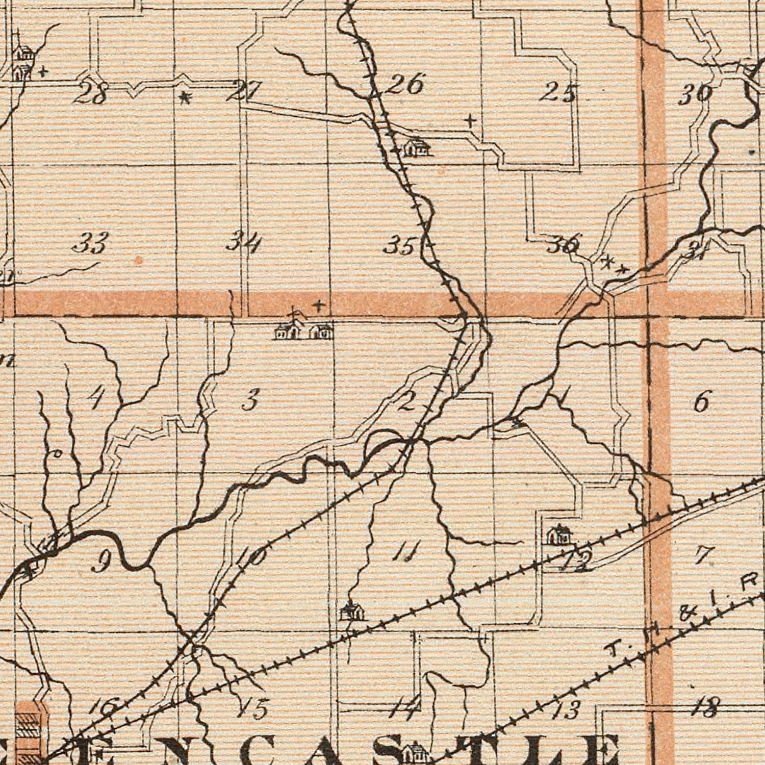 Vintage Map of Putnam County, Indiana 1876