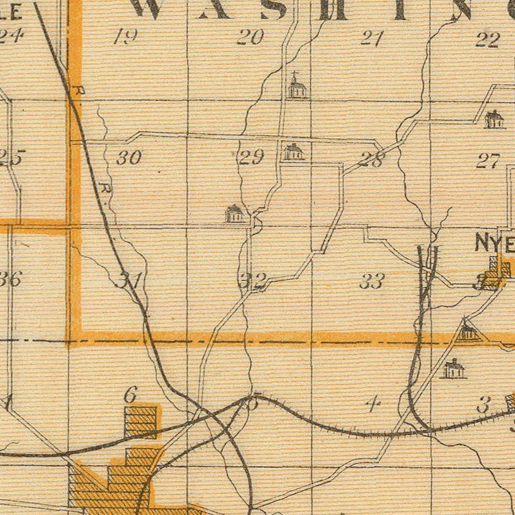 Vintage Map of Parke County, Indiana 1876