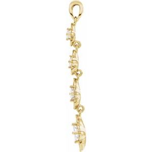 14K Yellow Gold  1/2 CTW Natural Diamond Journey Floral Pendant