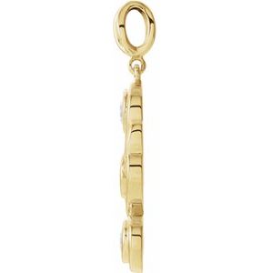 14K Yellow Gold 3/8 CTW Natural Diamond Bezel-Set Three-Stone Pendant