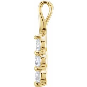 14K Yellow Gold 3/4 CTW Lab-Grown Diamond Three-Stone Pendant