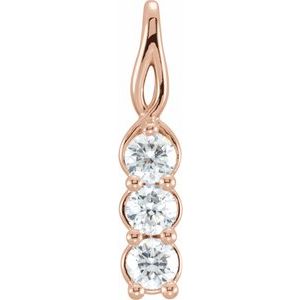 14K Rose Gold 1/3 CTW Lab-Grown Diamond Three-Stone Pendant