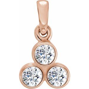 14K Rose Gold 1/5 CTW Natural Diamond Three-Stone Pendant