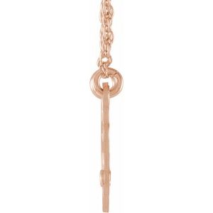 14K Rose Gold-Plated Sterling Silver 15 mm 2-Initials Imitation Citrine Script Monogram 18" Necklace