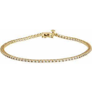 14K Yellow Gold 7/8 CTW Natural Diamond Line 7 1/4" Bracelet