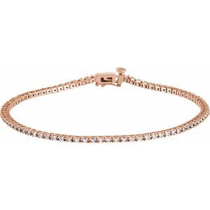 14K Rose Gold 7/8 CTW Lab-Grown Diamond Line 7 1/4" Bracelet
