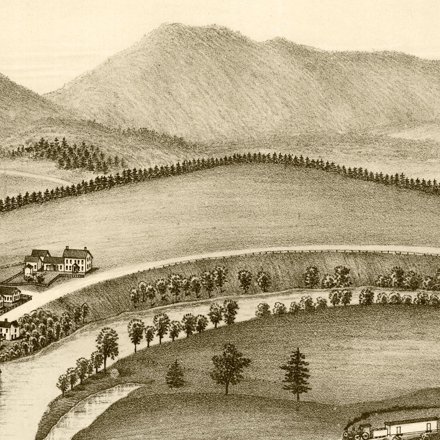 Vintage Map of Glendale, Massachusetts 1890