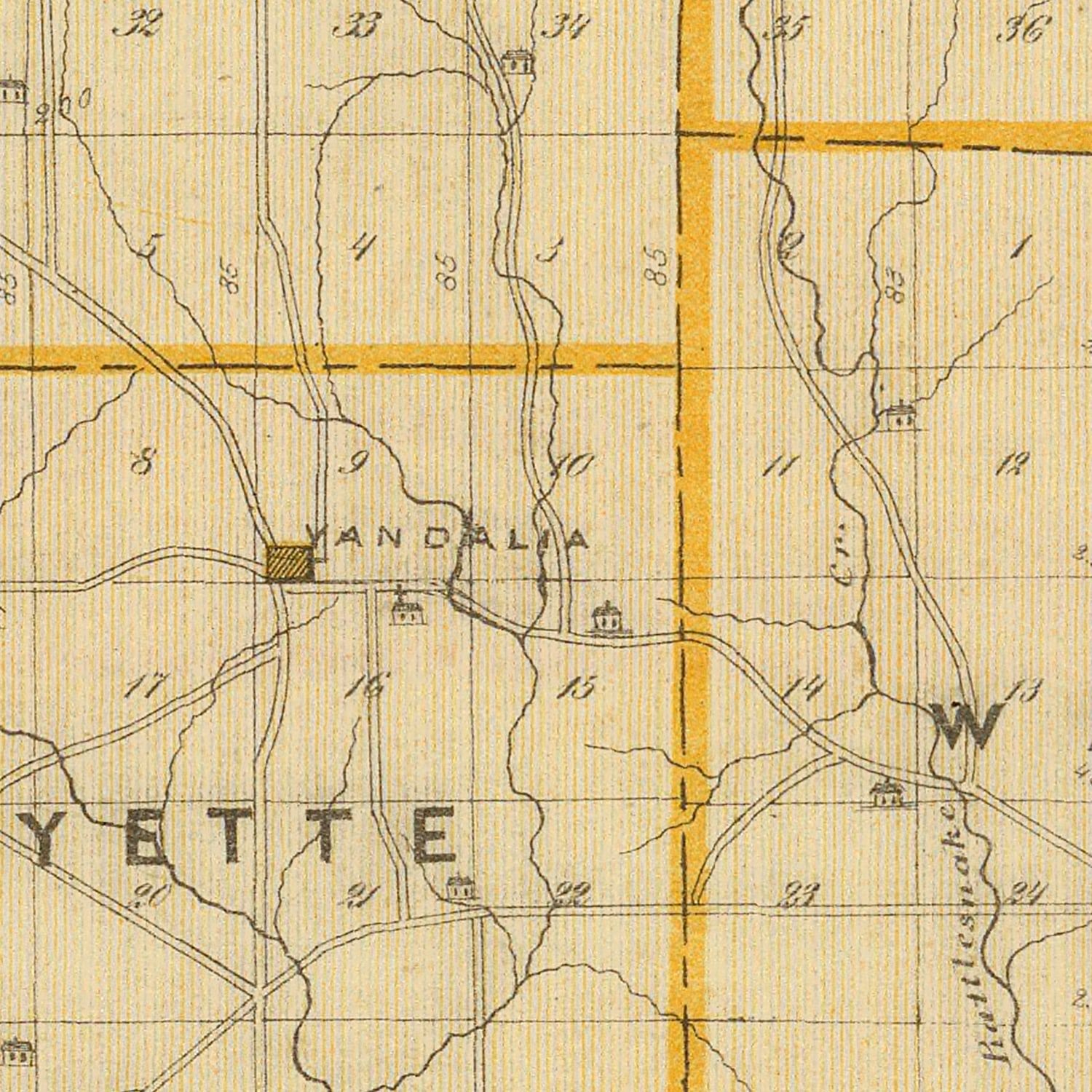 Vintage Map of Owen County, Indiana 1876