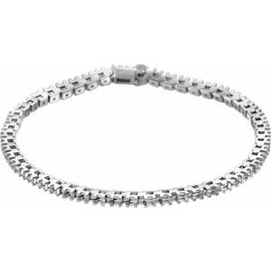 14K White Gold 2.2 mm Round Line 7" Bracelet Mounting