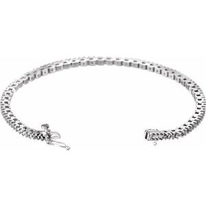 14K White Gold 2.2 mm Round Line 7" Bracelet Mounting – image 2