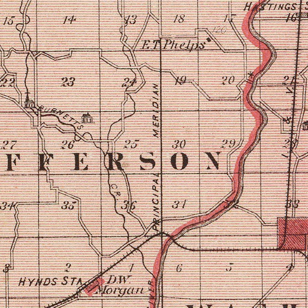 Vintage Map of Morgan County, Indiana 1876