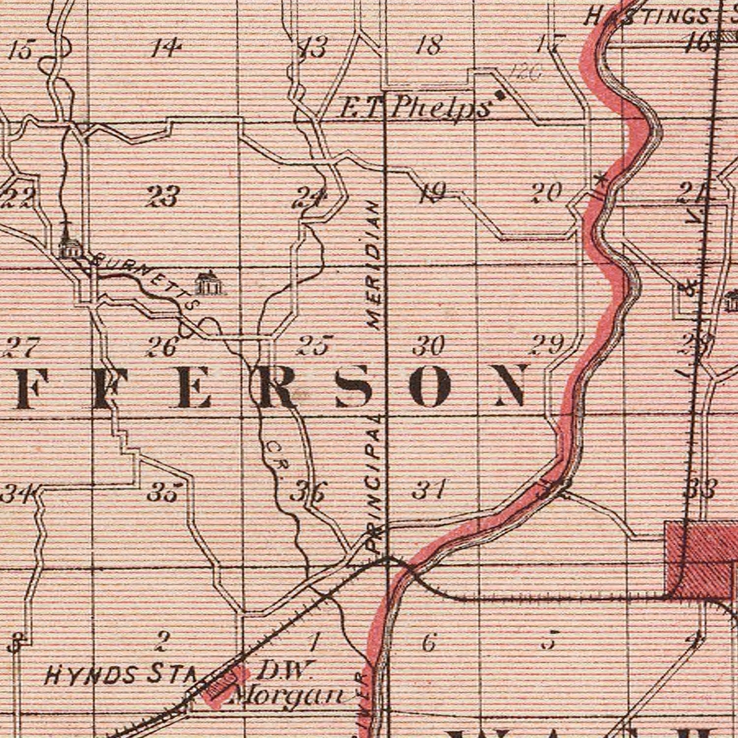 Vintage Map of Morgan County, Indiana 1876