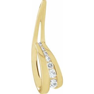 18K Yellow Gold 1/3 Natural Diamond Journey Pendant