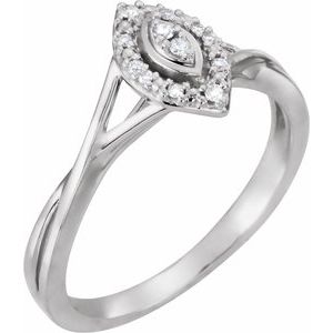 10K White Gold .06 CTW Natural Diamond Ring