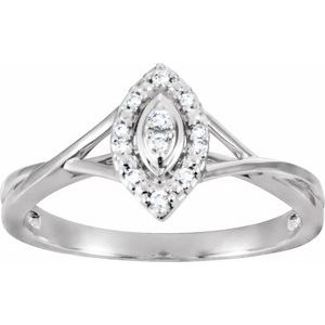 10K White Gold .06 CTW Natural Diamond Ring