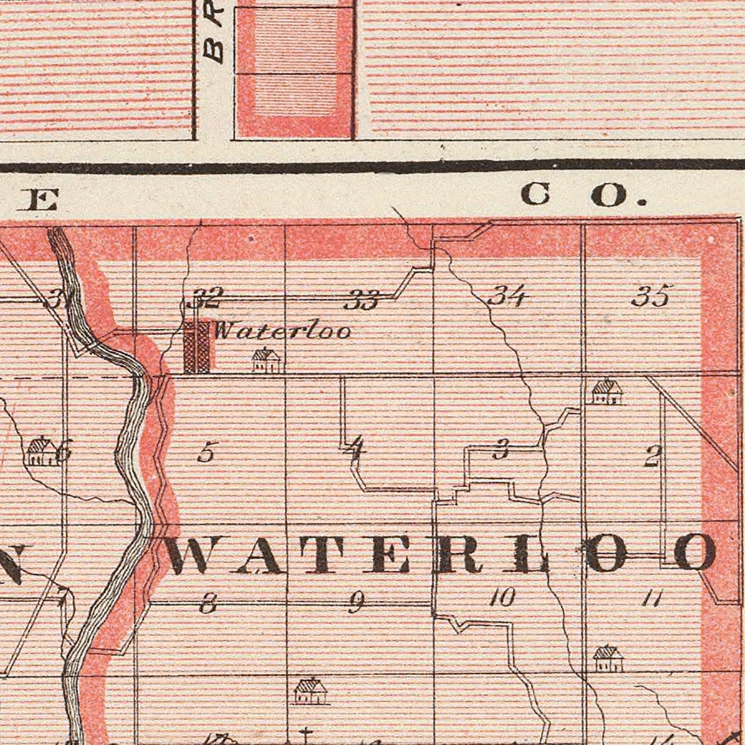 Vintage Map of Fayette County, Indiana 1876
