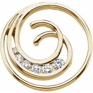 14K Yellow Gold 1/3 CTW Natural Diamond Journey Circle Pendant
