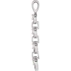 18K White Gold 1/4 CTW Natural Diamond Journey Graduated Circle Pendant