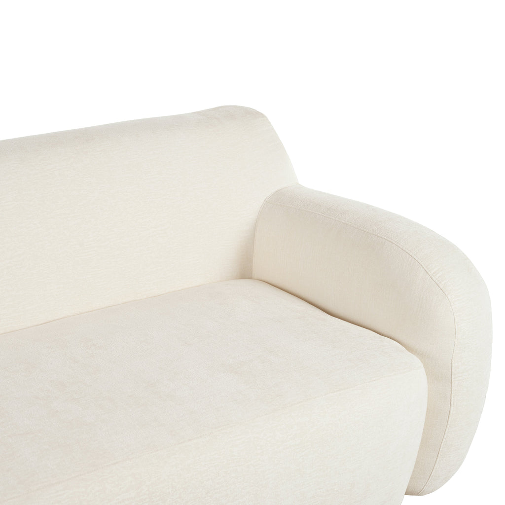 U_Style 81.5' Minimalist Compression Sofa, Curved Design, 3-Seater Casual Sofa for Living Rooms, Bedrooms, and Apartments