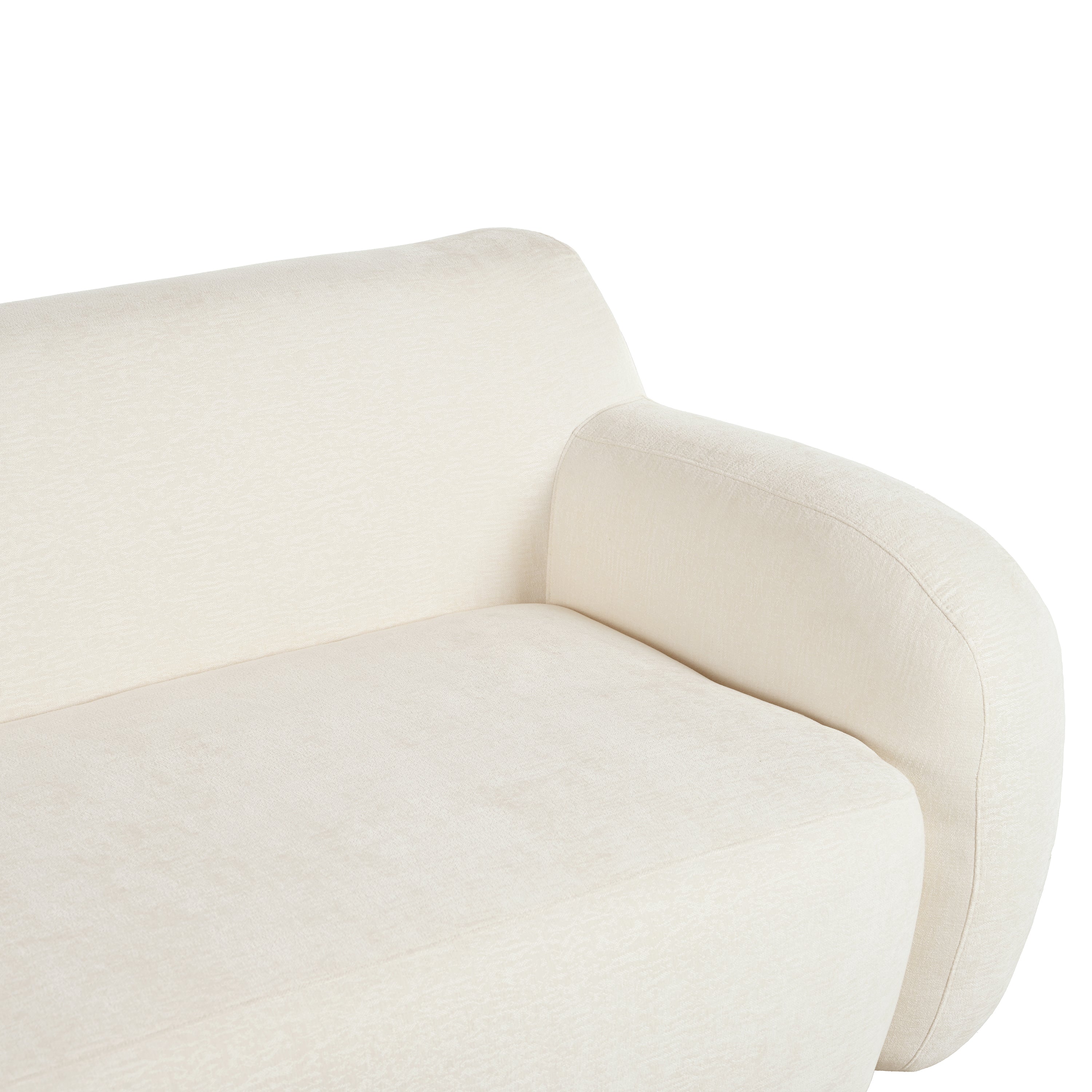 U_Style 81.5' Minimalist Compression Sofa, Curved Design, 3-Seater Casual Sofa for Living Rooms, Bedrooms, and Apartments