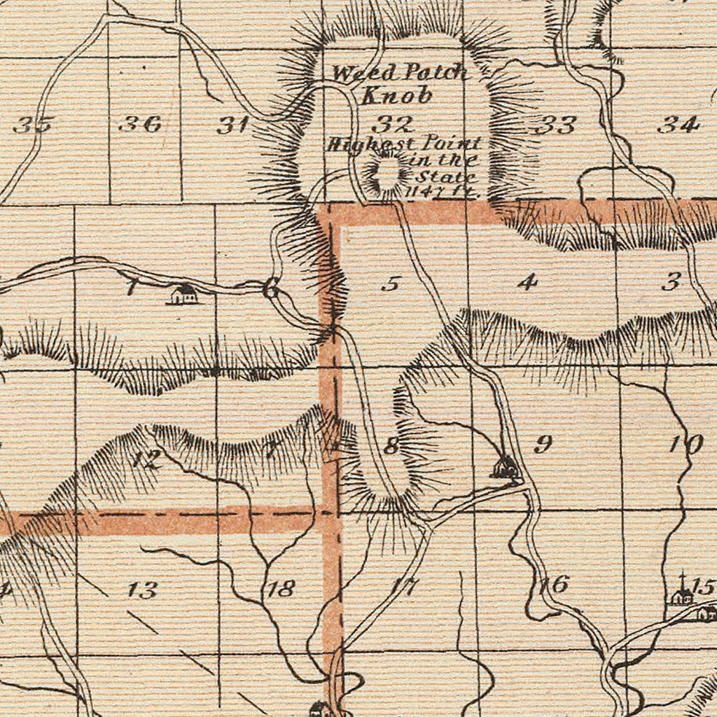 Vintage Map of Brown County, Indiana 1876