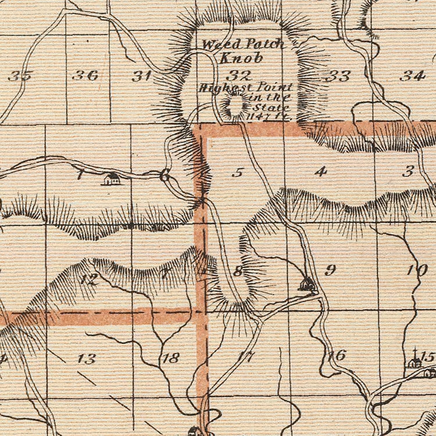 Vintage Map of Brown County, Indiana 1876