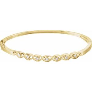 14K Yellow Gold 2.2 mm Hinged Bangle 6 1/2" Bracelet Mounting
