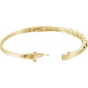 14K Yellow Gold 1/4 CTW Natural Diamond Bangle 6 1/2" Bracelet – image 2