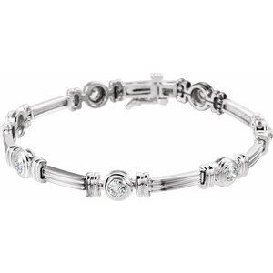 14K White Gold 1 CTW Natural Diamond 7 1/4" Bracelet