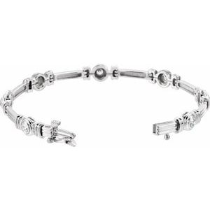 14K White Gold 1 CTW Natural Diamond 7 1/4" Bracelet – image 2