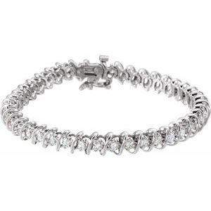 14K Yellow Gold 2 mm Round Line 7 1/2" Bracelet Mounting – image 2