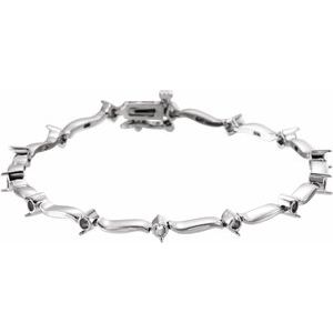 14K White Gold 2.7 mm Round Accented 7 1/4" Line Bracelet Mounting