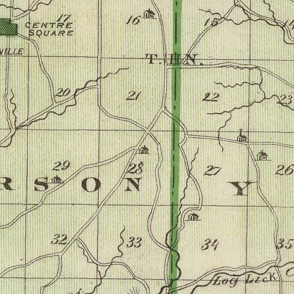 Vintage Map of Switzerland County, Indiana 1876