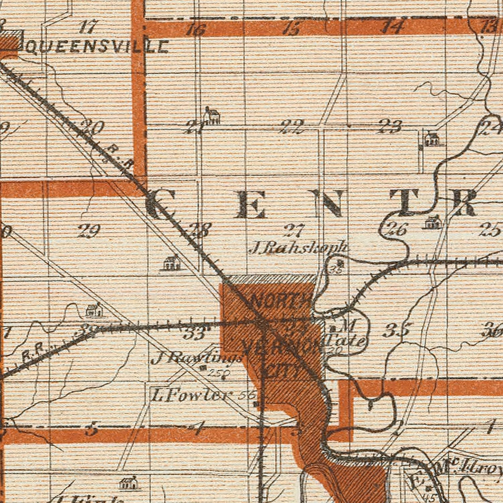 Vintage Map of Jennings County, Indiana 1876