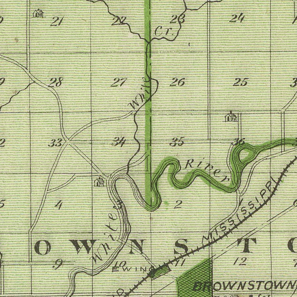 Vintage Map of Jackson County, Indiana 1876