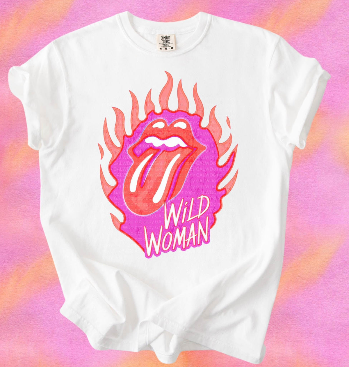 Wild woman flame tee or sweatshirt