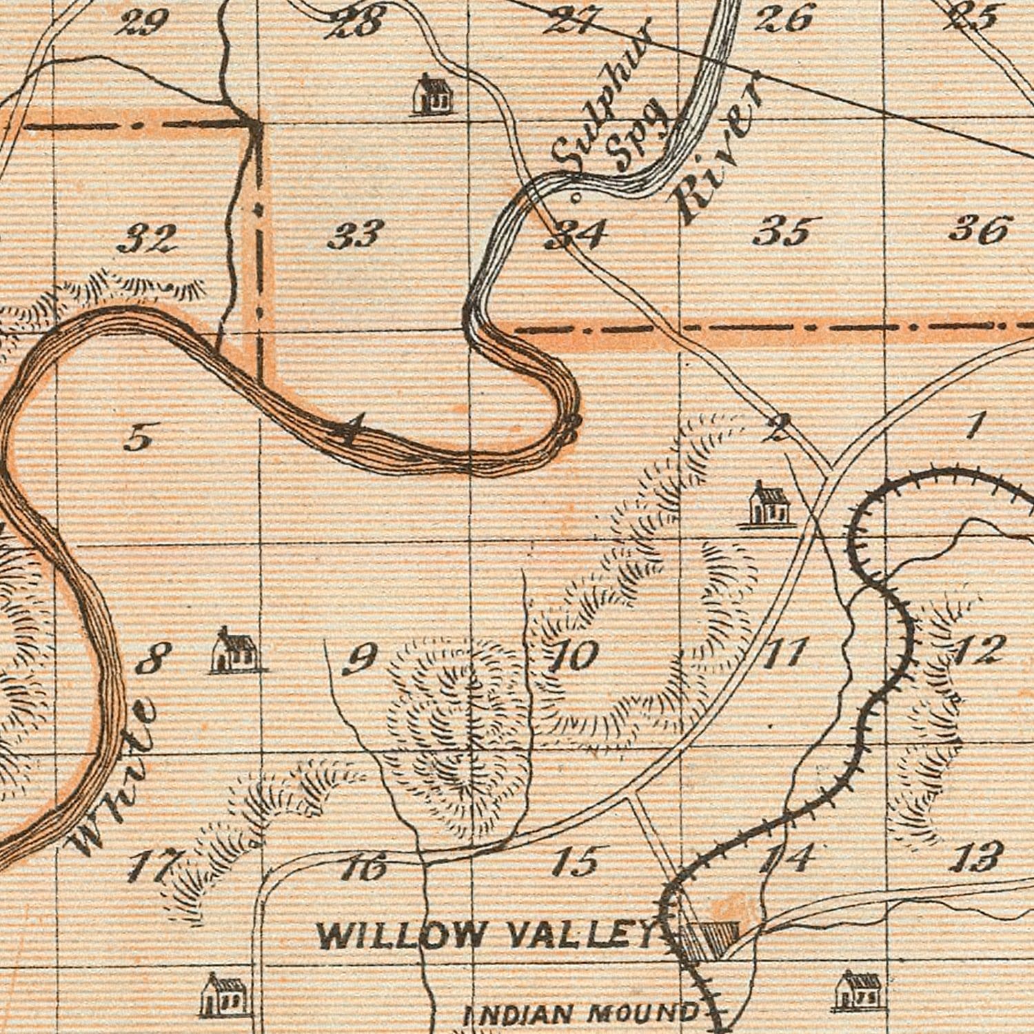 Vintage Map of Martin County, Indiana 1876