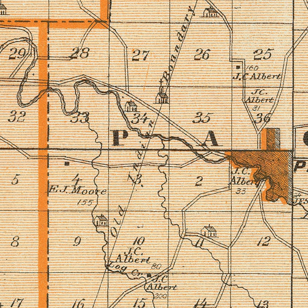 Vintage Map of Orange County, Indiana 1876