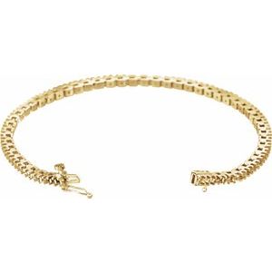 18K Yellow Gold 2.2 mm Round Line 7" Bracelet Mounting – image 2