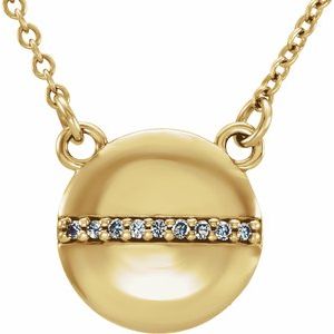 14K Yellow Gold .025 CTW Natural Diamond Circle 16" Necklace